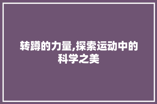 转蹲的力量,探索运动中的科学之美