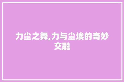 力尘之舞,力与尘埃的奇妙交融