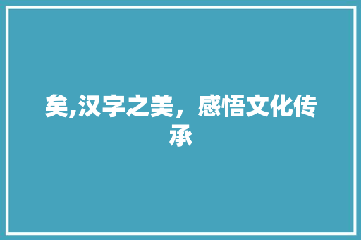 矣,汉字之美，感悟文化传承