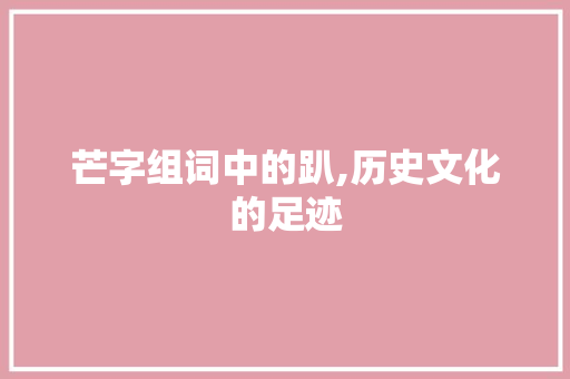 芒字组词中的趴,历史文化的足迹