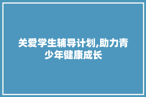 关爱学生辅导计划,助力青少年健康成长 商业文稿