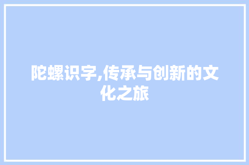 陀螺识字,传承与创新的文化之旅