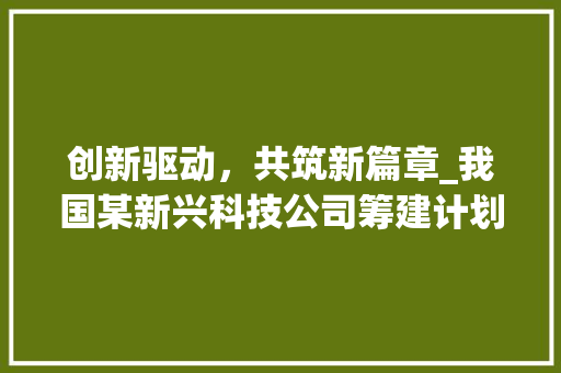 创新驱动，共筑新篇章_我国某新兴科技公司筹建计划
