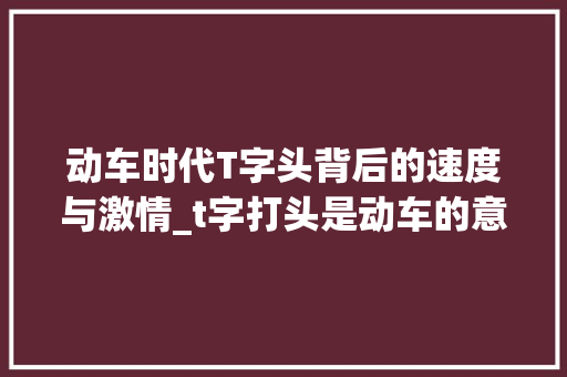 动车时代T字头背后的速度与激情_t字打头是动车的意思吗