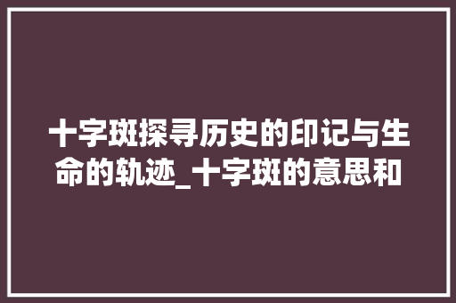 十字斑探寻历史的印记与生命的轨迹_十字斑的意思和含义男生 生活类