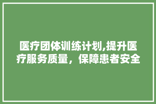 医疗团体训练计划,提升医疗服务质量，保障患者安全的关键路径