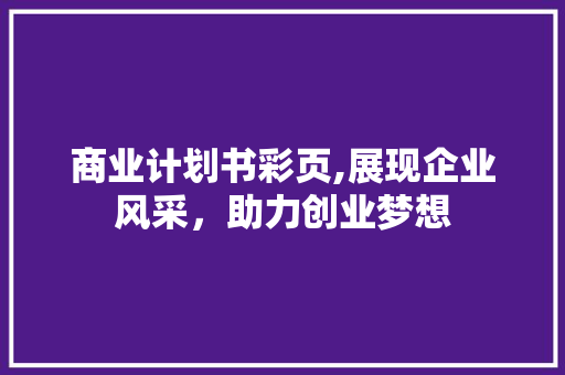 商业计划书彩页,展现企业风采，助力创业梦想