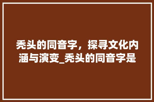 秃头的同音字，探寻文化内涵与演变_秃头的同音字是什么意思