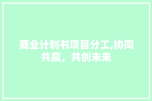 商业计划书项目分工,协同共赢，共创未来
