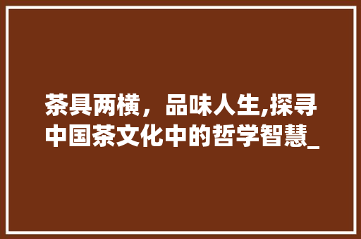 茶具两横，品味人生,探寻中国茶文化中的哲学智慧_茶具两横的字是什么意思