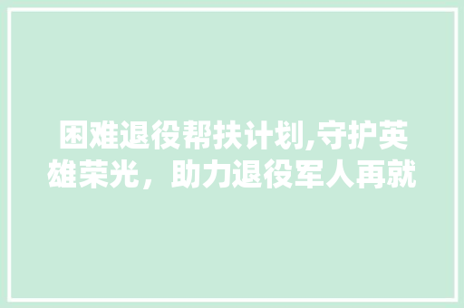 困难退役帮扶计划,守护英雄荣光，助力退役军人再就业