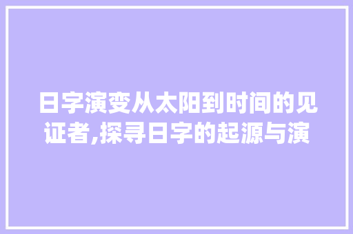 日字演变从太阳到时间的见证者,探寻日字的起源与演变_日字什么时候有了的意思