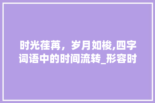 时光荏苒，岁月如梭,四字词语中的时间流转_形容时间意思的四字词语