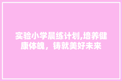实验小学晨练计划,培养健康体魄，铸就美好未来