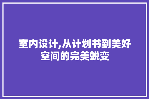 室内设计,从计划书到美好空间的完美蜕变