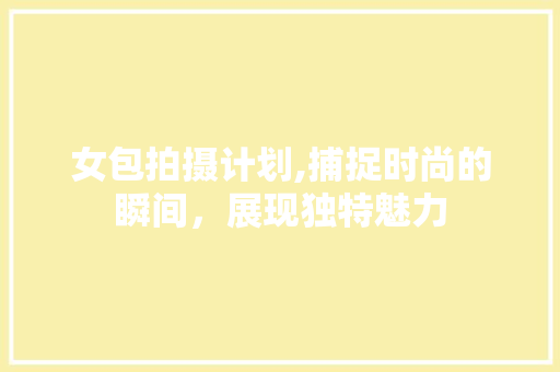 女包拍摄计划,捕捉时尚的瞬间，展现独特魅力