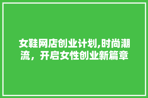 女鞋网店创业计划,时尚潮流，开启女性创业新篇章