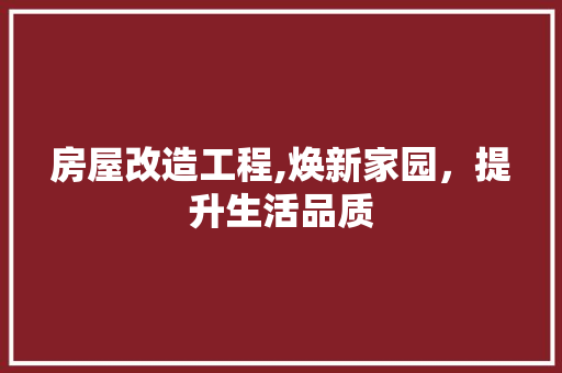 房屋改造工程,焕新家园，提升生活品质