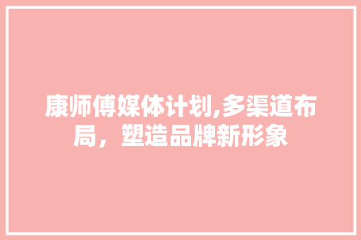 康师傅媒体计划,多渠道布局，塑造品牌新形象