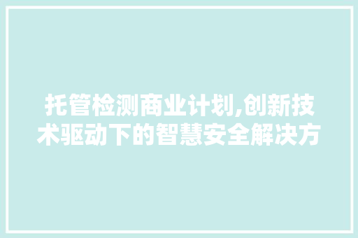 托管检测商业计划,创新技术驱动下的智慧安全解决方法