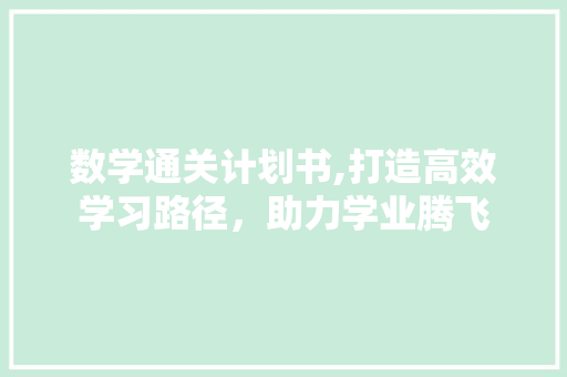 数学通关计划书,打造高效学习路径，助力学业腾飞