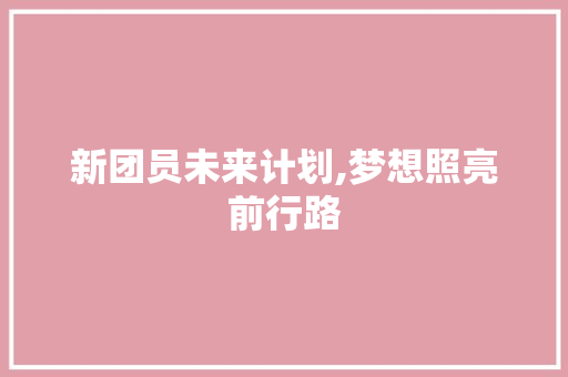 新团员未来计划,梦想照亮前行路