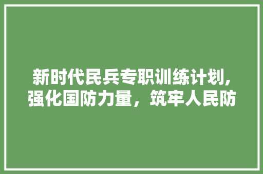 新时代民兵专职训练计划,强化国防力量，筑牢人民防线