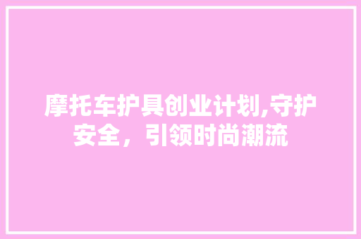 摩托车护具创业计划,守护安全，引领时尚潮流