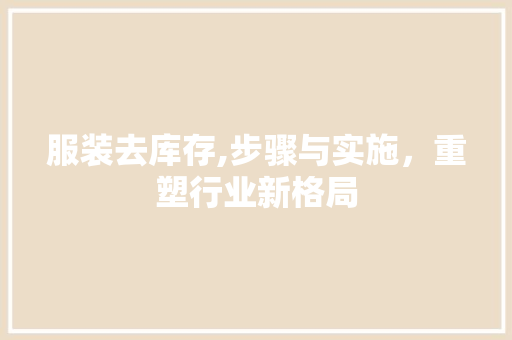 服装去库存,步骤与实施，重塑行业新格局