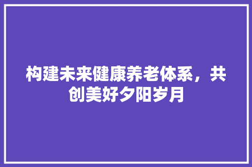 构建未来健康养老体系，共创美好夕阳岁月