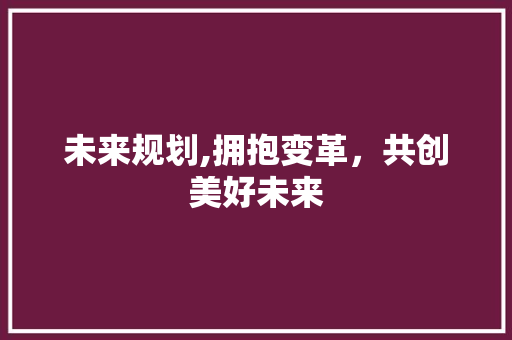 未来规划,拥抱变革，共创美好未来