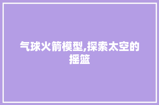 气球火箭模型,探索太空的摇篮