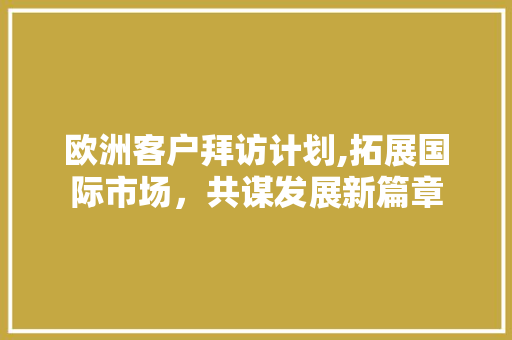 欧洲客户拜访计划,拓展国际市场，共谋发展新篇章