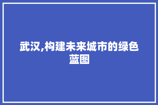 武汉,构建未来城市的绿色蓝图
