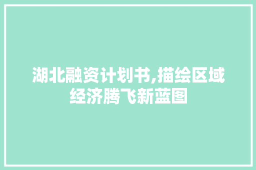 湖北融资计划书,描绘区域经济腾飞新蓝图