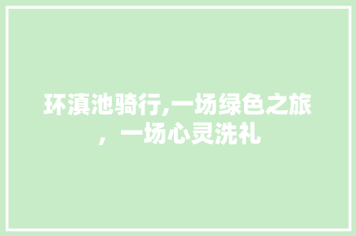 环滇池骑行,一场绿色之旅，一场心灵洗礼