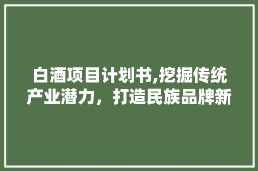 白酒项目计划书,挖掘传统产业潜力，打造民族品牌新篇章