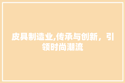 皮具制造业,传承与创新，引领时尚潮流