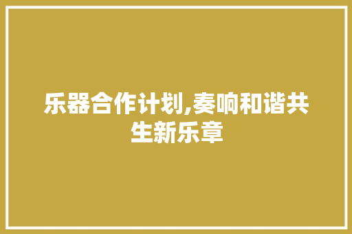 乐器合作计划,奏响和谐共生新乐章