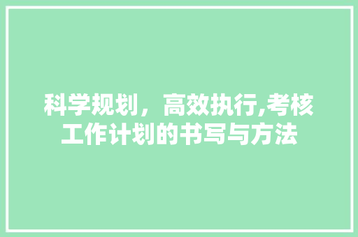 科学规划，高效执行,考核工作计划的书写与方法