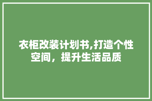 衣柜改装计划书,打造个性空间，提升生活品质