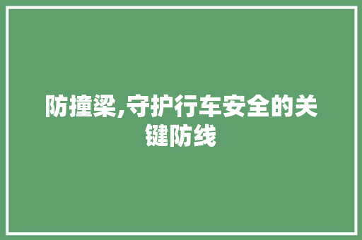 防撞梁,守护行车安全的关键防线