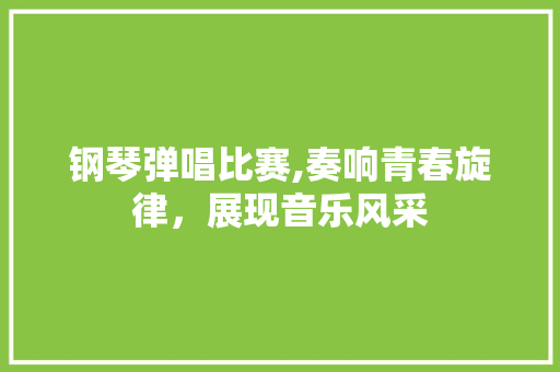 钢琴弹唱比赛,奏响青春旋律，展现音乐风采