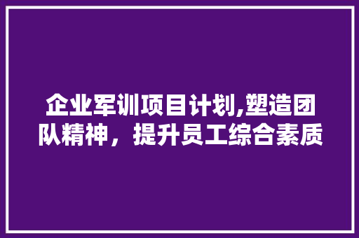 企业军训项目计划,塑造团队精神，提升员工综合素质