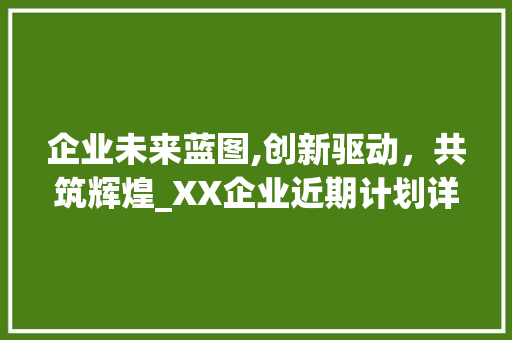 企业未来蓝图,创新驱动，共筑辉煌_XX企业近期计划详细介绍