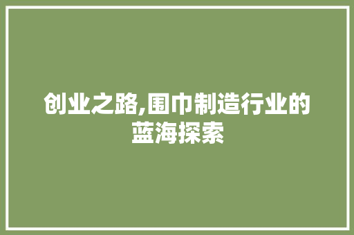 创业之路,围巾制造行业的蓝海探索