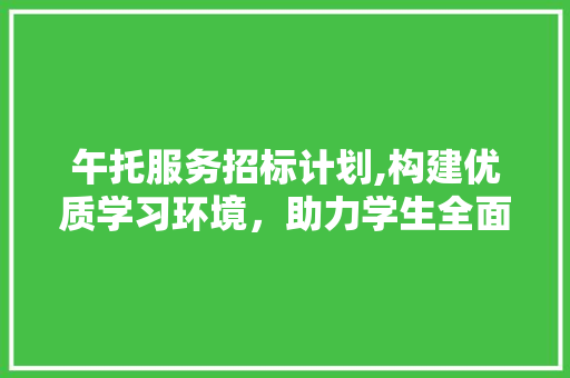午托服务招标计划,构建优质学习环境，助力学生全面发展