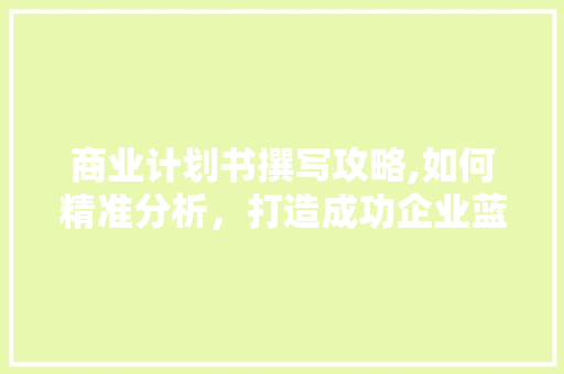 商业计划书撰写攻略,如何精准分析，打造成功企业蓝图 工作类