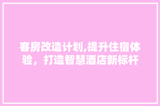 客房改造计划,提升住宿体验，打造智慧酒店新标杆