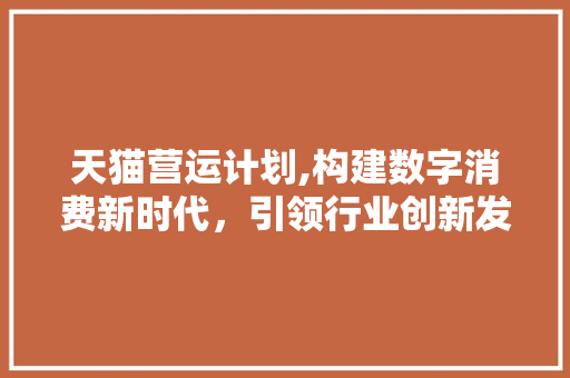 天猫营运计划,构建数字消费新时代，引领行业创新发展